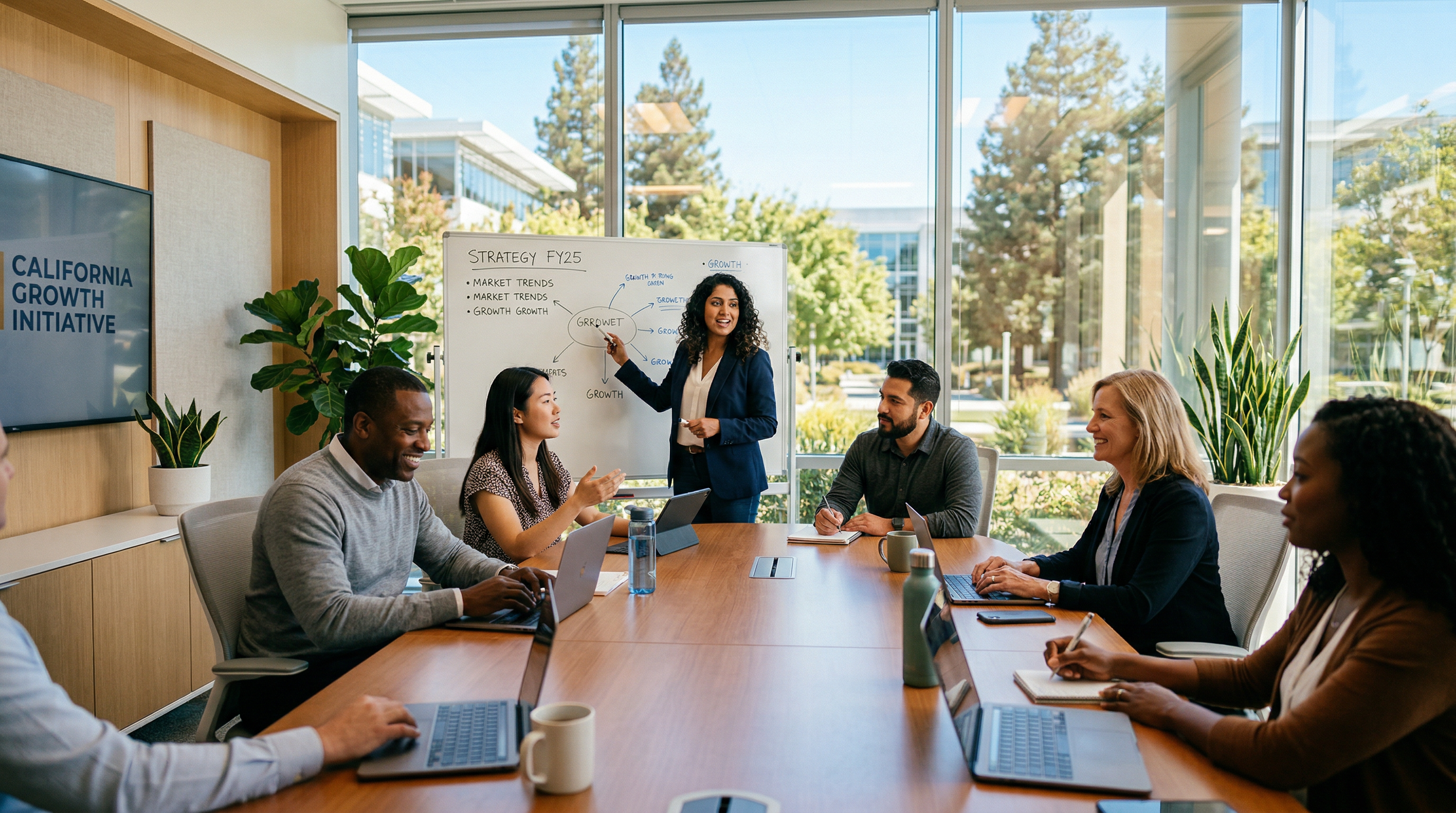 Professional HR consulting team in a modern office